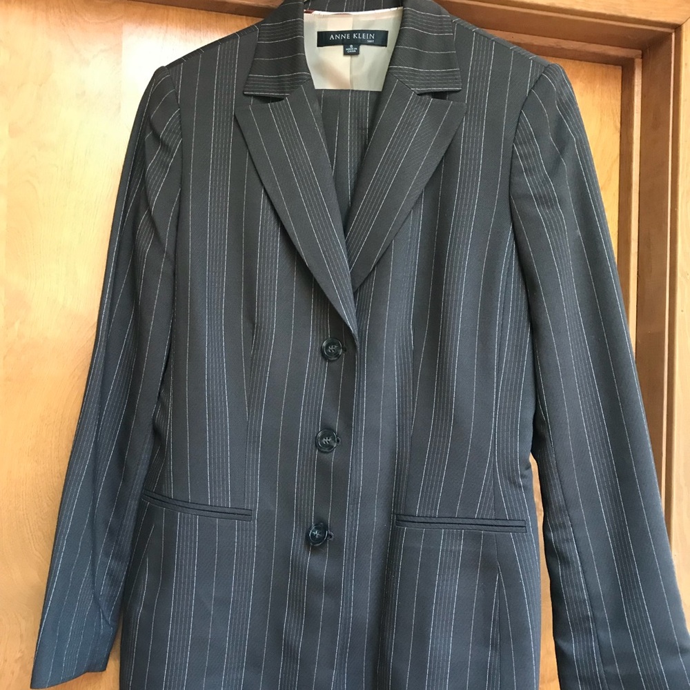 Anne Klein Pinstripe Dark Woman’s Suit